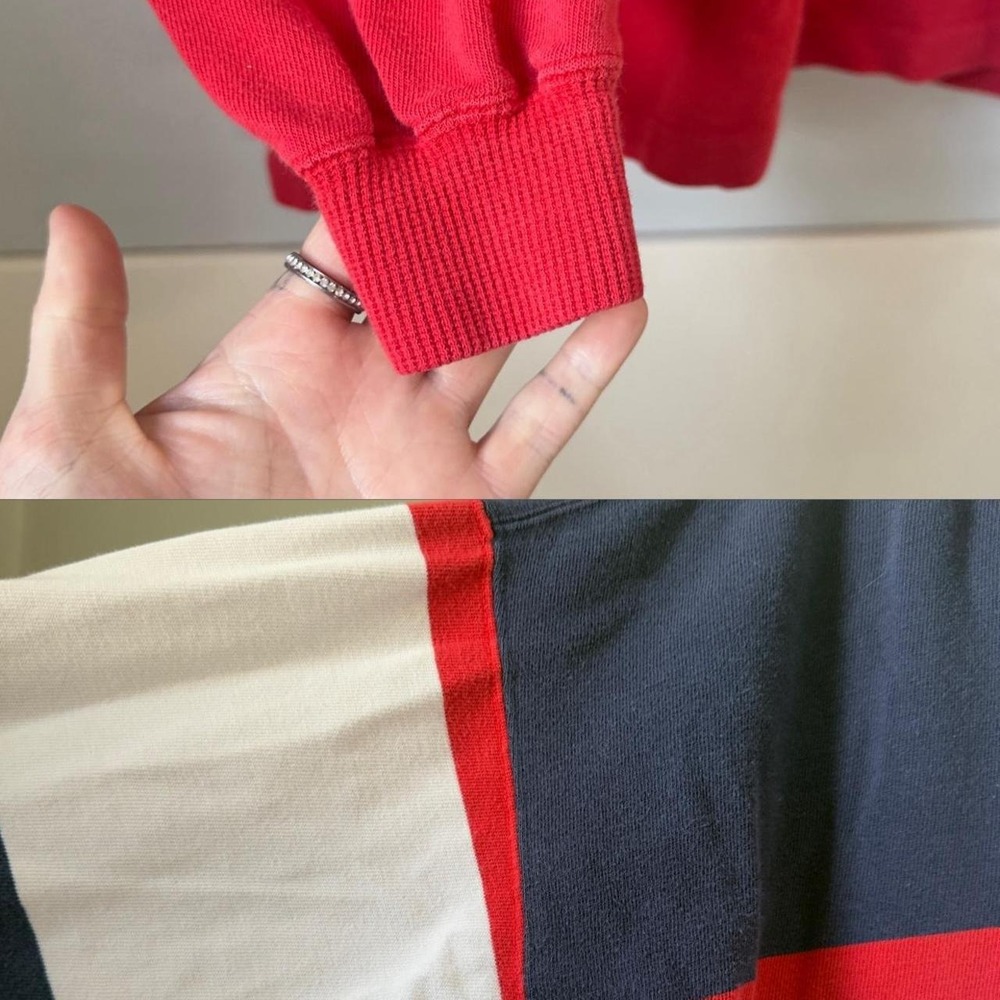 Vintage St Johns Bay Rugby Polo Shirt Retro Preppy USA Colorblock Men's L Tall - Picture 6 of 7